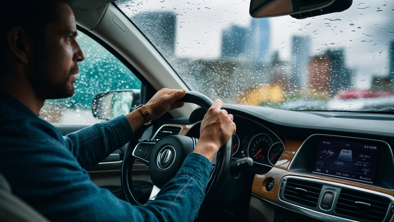 Manejando en lluvia